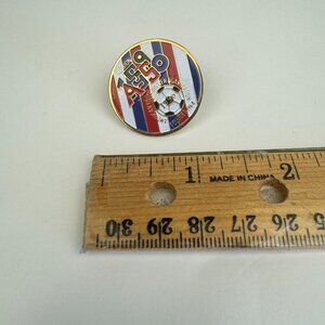 Vintage‎ 1996 Soccer AYSO Region 159 Round Enamel Pin Pinback Red White Blue